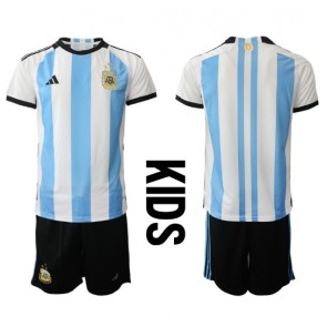 Argentina Hemmakläder Barn VM 2022 Kortärmad (+ Korta byxor)